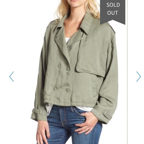 Rails Jackets & Blazers - Rails Military Jacket - Olive Green Lightweight Crop